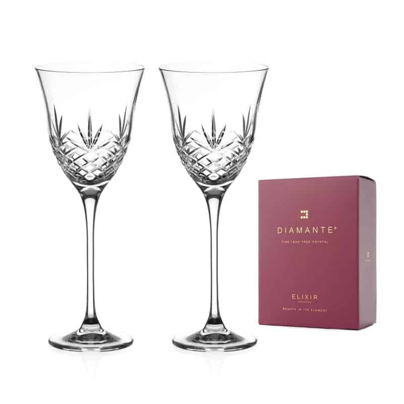 Blenheim Red Wine Glasses Set Of 2 Diamante Home 5732