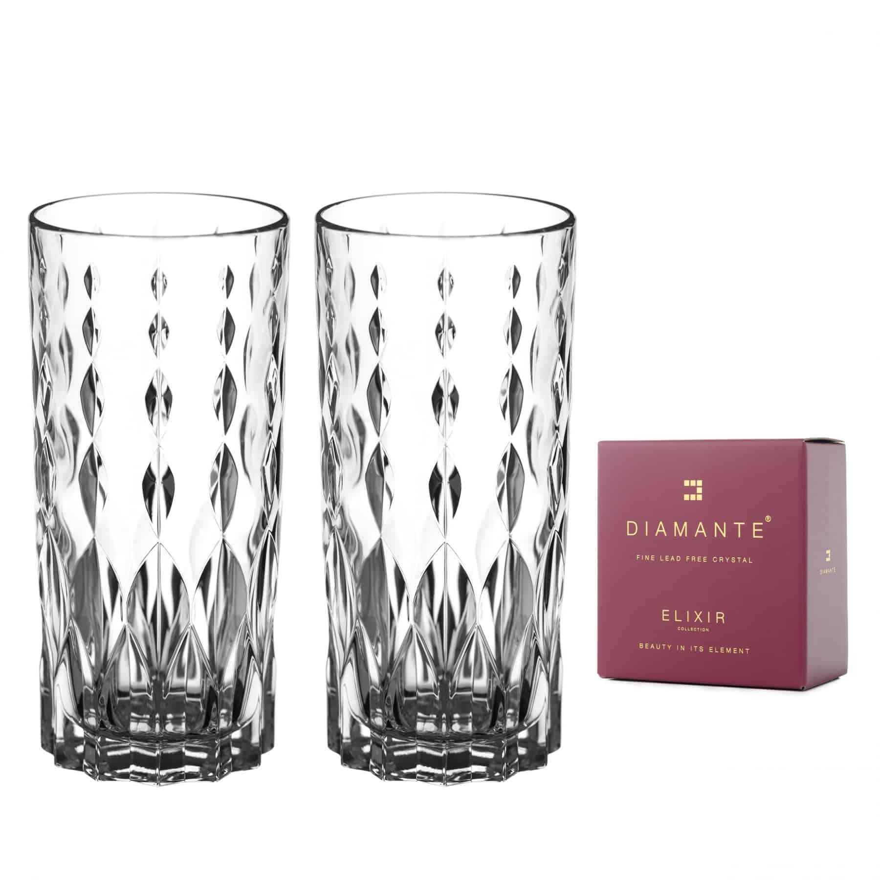Marbella Highball Glasses Set Of 2 Diamante Home