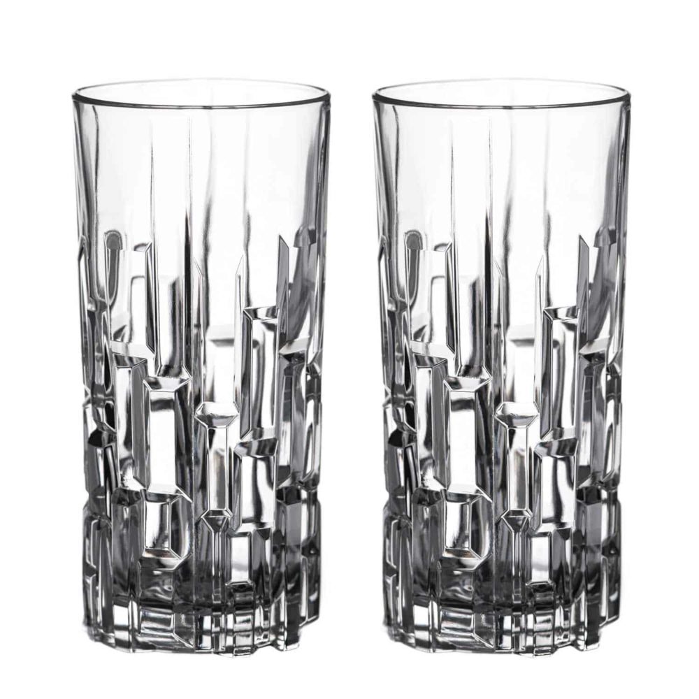 Set of 4 Nachtmann Shu Fa Crystal Highball Longdrink Glasses