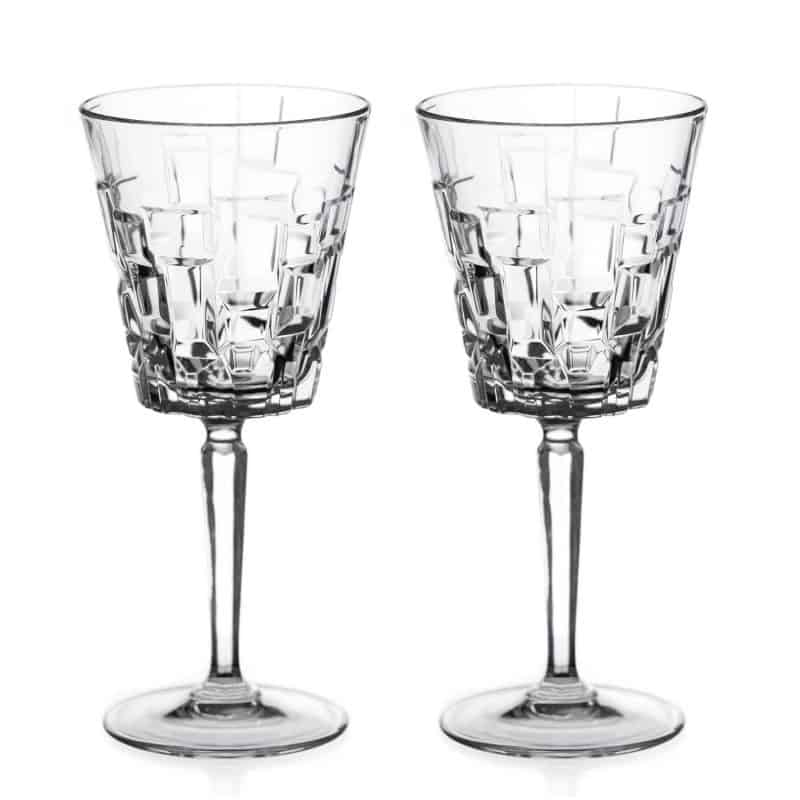 Quartz Crystal Red Wine Glasses Set Of 2 Diamante Home 6992