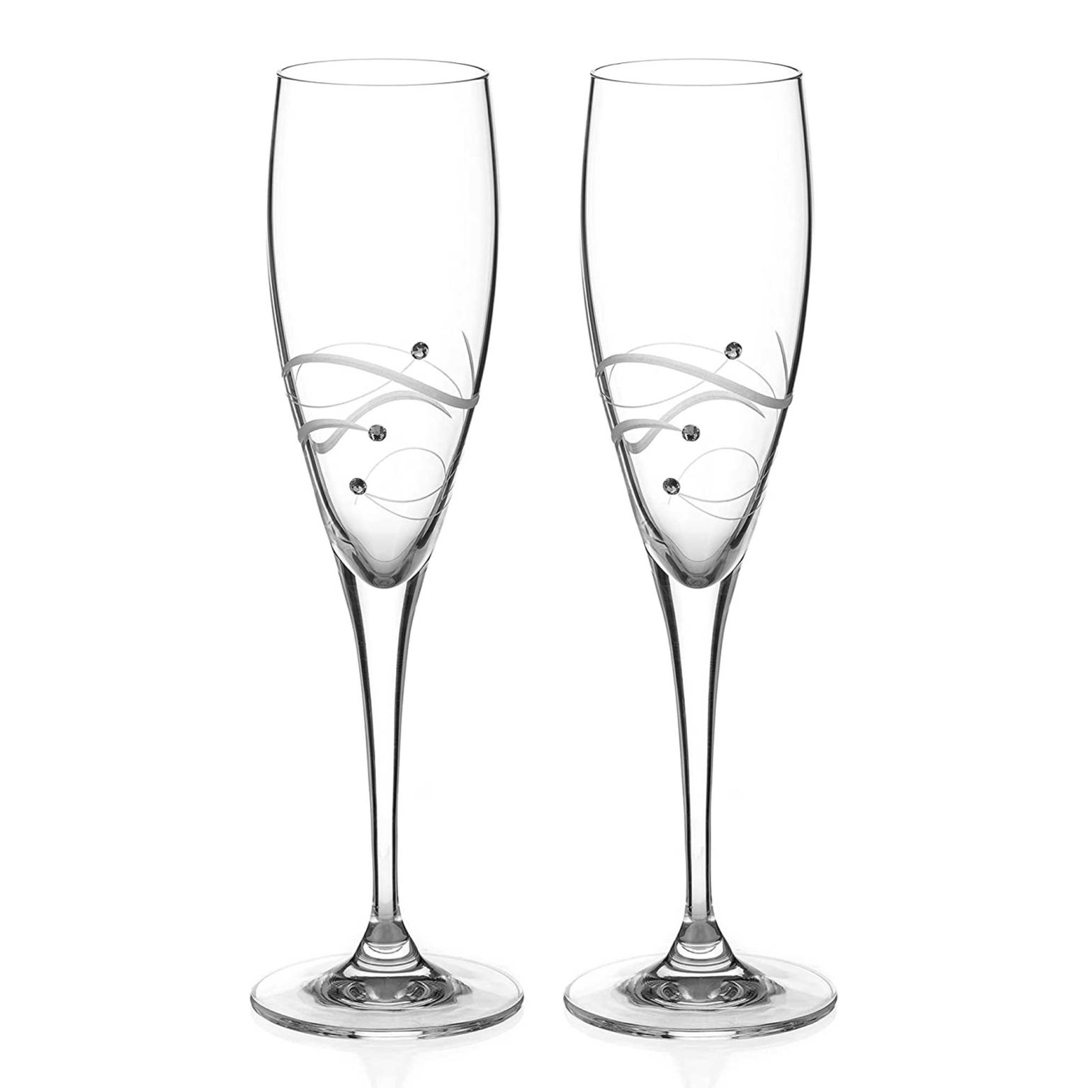 Chelsea Spiral Champagne Flutes Set Of 2 Diamante Home 2711