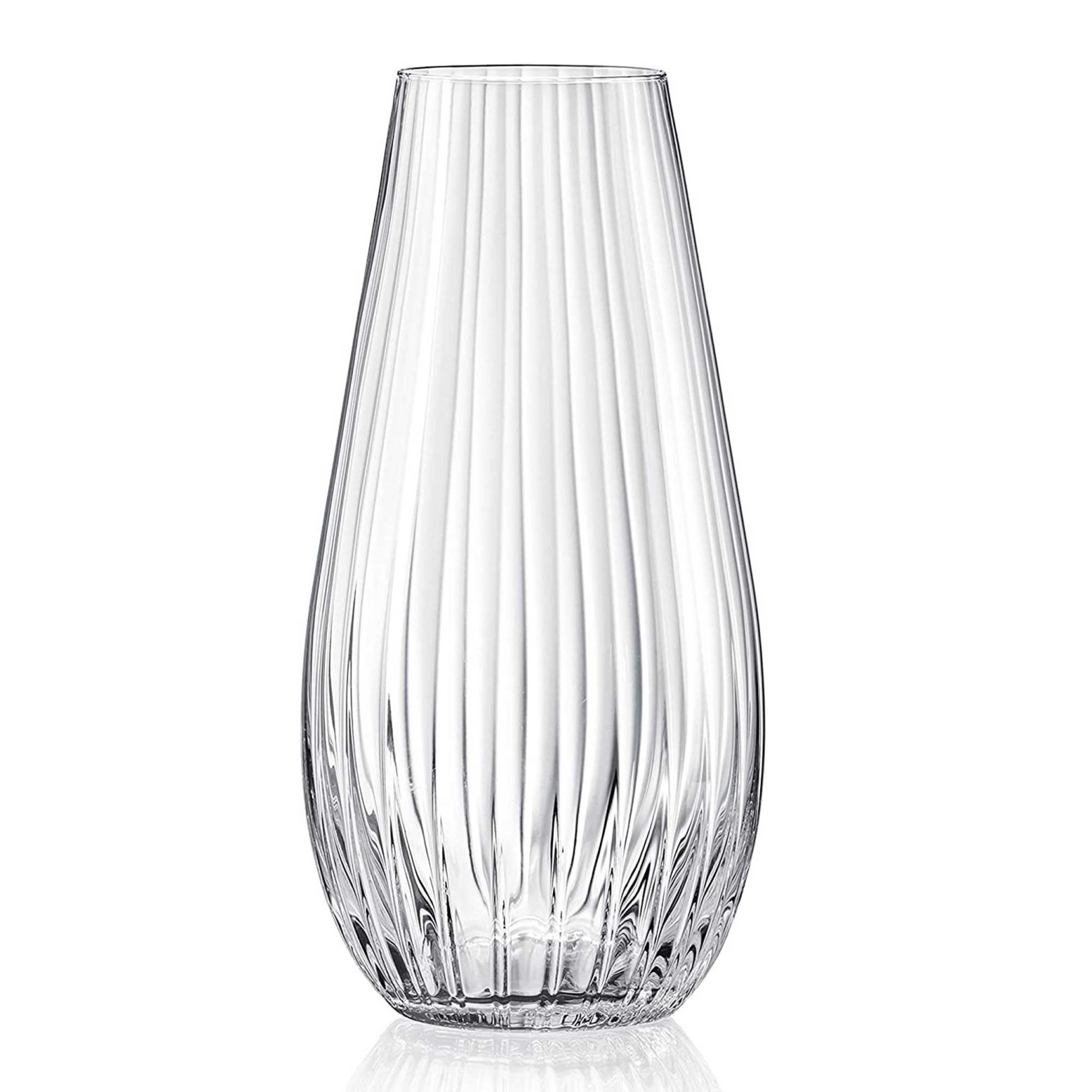 Mirage Waterfall Crystal Barrel Vase - 25cm | Diamante Home