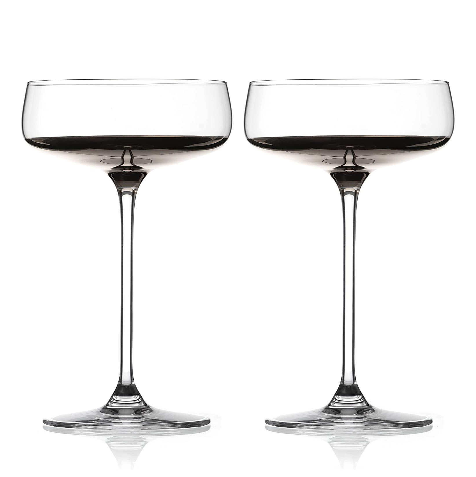 Elixir Platinum Bowl Champagne Saucers - Set Of 2 | Diamante Home