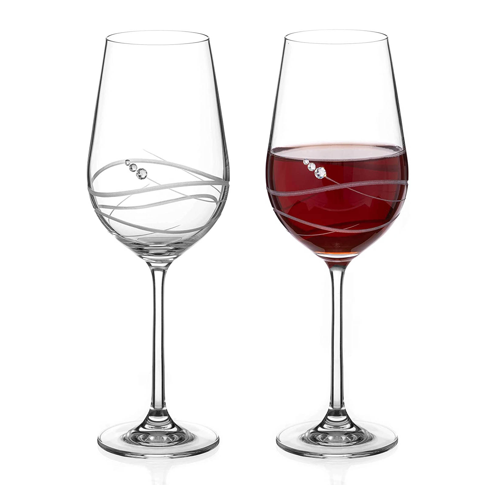 Swarovski Crystalline Red Wine Glasses, Set of 2, Clear