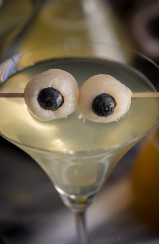 Halloween Martini Glass - Scary Eyes